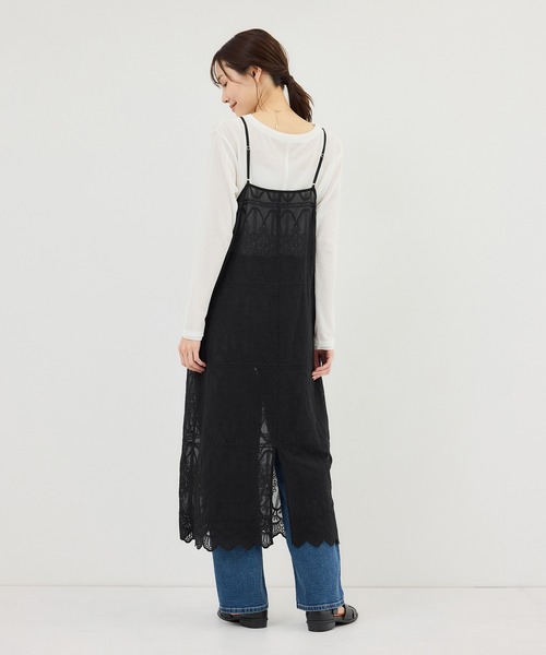 ROPE' PICNIC（ロペピクニック）の「レースキャミワンピース（ワンピース・レディース・オフホワイト/ブラック・FREE）」の6枚目の写真