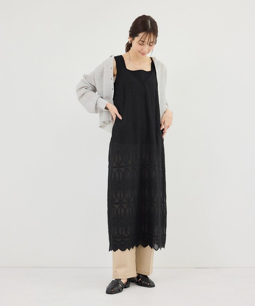 ROPE' PICNIC（ロペピクニック）の「レースキャミワンピース（ワンピース・レディース・オフホワイト/ブラック・FREE）」の8枚目の写真