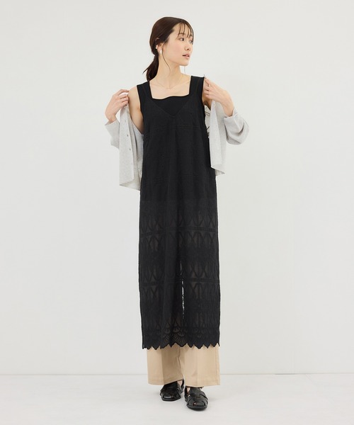 ROPE' PICNIC（ロペピクニック）の「レースキャミワンピース（ワンピース・レディース・オフホワイト/ブラック・FREE）」の9枚目の写真