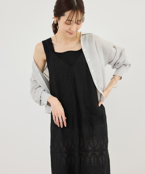 ROPE' PICNIC（ロペピクニック）の「レースキャミワンピース（ワンピース・レディース・オフホワイト/ブラック・FREE）」の10枚目の写真