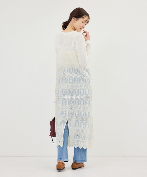 ROPE' PICNIC（ロペピクニック）の「レースキャミワンピース（ワンピース・レディース・オフホワイト/ブラック・FREE）」の17枚目の写真