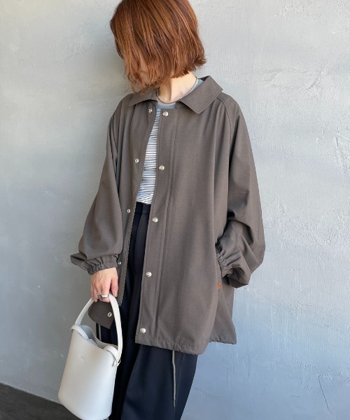 UNIVERSAL OVERALL（ユニバーサルオーバーオール）の「[UNIVERSAL OVERALL/ユニバーサルオーバーオール] 別注 コーチジャケット（その他アウター・レディース・ライトグレー/ブラック/グレイッシュベージュ・L/M）」の22枚目の写真