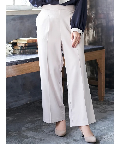 Re-J&SUPURE(リジェイアンドスプル)の「【大きいサイズ】【マルチストレッチ】ストレートパンツ(セットアップ可)(スラックス・レディース・ライトグレー/ネイビー/ブラック・XX-LARGE/XXX-LARGE/XXXX-LARGE)」の1枚目の写真