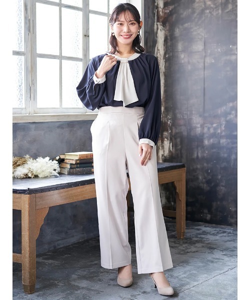 Re-J&SUPURE(リジェイアンドスプル)の「【大きいサイズ】【マルチストレッチ】ストレートパンツ(セットアップ可)(スラックス・レディース・ライトグレー/ネイビー/ブラック・XX-LARGE/XXX-LARGE/XXXX-LARGE)」の8枚目の写真