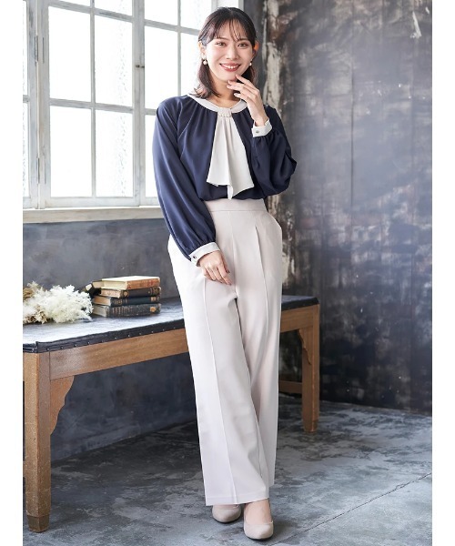 Re-J&SUPURE(リジェイアンドスプル)の「【大きいサイズ】【マルチストレッチ】ストレートパンツ(セットアップ可)(スラックス・レディース・ライトグレー/ネイビー/ブラック・XX-LARGE/XXX-LARGE/XXXX-LARGE)」の9枚目の写真