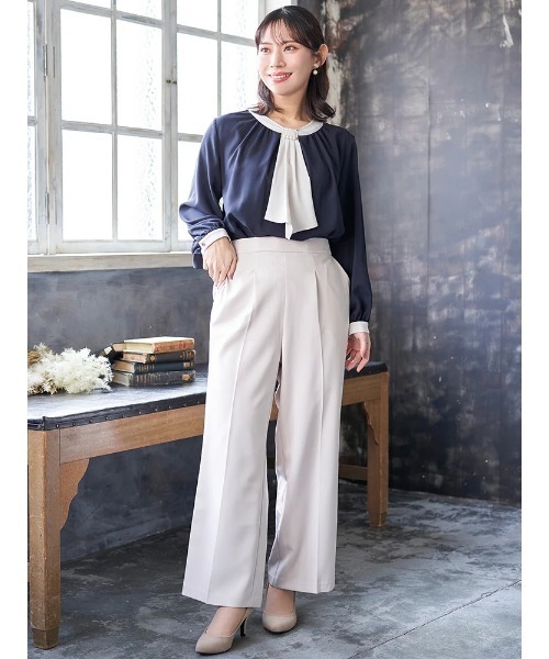 Re-J&SUPURE(リジェイアンドスプル)の「【大きいサイズ】【マルチストレッチ】ストレートパンツ(セットアップ可)(スラックス・レディース・ライトグレー/ネイビー/ブラック・XX-LARGE/XXX-LARGE/XXXX-LARGE)」の10枚目の写真