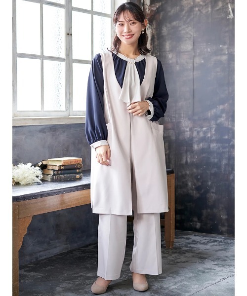 Re-J&SUPURE(リジェイアンドスプル)の「【大きいサイズ】【マルチストレッチ】ストレートパンツ(セットアップ可)(スラックス・レディース・ライトグレー/ネイビー/ブラック・XX-LARGE/XXX-LARGE/XXXX-LARGE)」の13枚目の写真