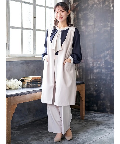 Re-J&SUPURE(リジェイアンドスプル)の「【大きいサイズ】【マルチストレッチ】ストレートパンツ(セットアップ可)(スラックス・レディース・ライトグレー/ネイビー/ブラック・XX-LARGE/XXX-LARGE/XXXX-LARGE)」の14枚目の写真