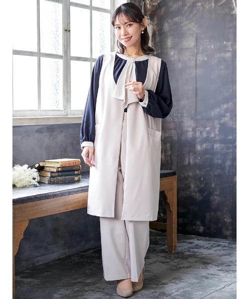 Re-J&SUPURE(リジェイアンドスプル)の「【大きいサイズ】【マルチストレッチ】ストレートパンツ(セットアップ可)(スラックス・レディース・ライトグレー/ネイビー/ブラック・XX-LARGE/XXX-LARGE/XXXX-LARGE)」の15枚目の写真