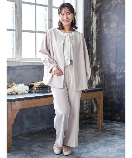 Re-J&SUPURE(リジェイアンドスプル)の「【大きいサイズ】【マルチストレッチ】ストレートパンツ(セットアップ可)(スラックス・レディース・ライトグレー/ネイビー/ブラック・XX-LARGE/XXX-LARGE/XXXX-LARGE)」の18枚目の写真