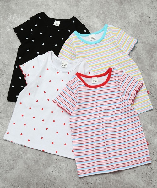 SUNDAYS SUN(サンデイズ サン)の「【綿97%/メロウ】選べる4柄 テレコリブ総柄半袖Tシャツ(Tシャツ/カットソー・キッズ・レッド/ターコイズブルー/アイボリー/ブラック・100/90/130/110/120)」の6枚目の写真