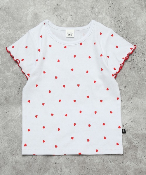 SUNDAYS SUN(サンデイズ サン)の「【綿97%/メロウ】選べる4柄 テレコリブ総柄半袖Tシャツ(Tシャツ/カットソー・キッズ・レッド/ターコイズブルー/アイボリー/ブラック・100/90/130/110/120)」の12枚目の写真