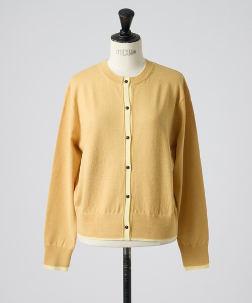 collex（コレックス）の「バイカラーコンパクトカーディガン（カーディガン/ボレロ・レディース・ライム/ネイビー/オレンジ系その他/ブルー・フリー）」の4枚目の写真