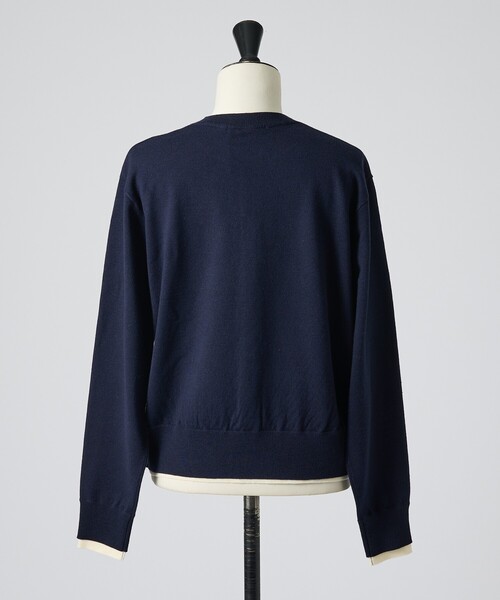 collex（コレックス）の「バイカラーコンパクトカーディガン（カーディガン/ボレロ・レディース・ライム/ネイビー/オレンジ系その他/ブルー・フリー）」の8枚目の写真