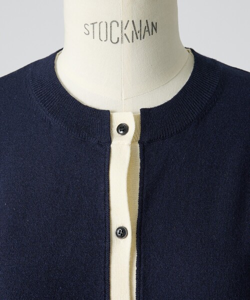 collex（コレックス）の「バイカラーコンパクトカーディガン（カーディガン/ボレロ・レディース・ライム/ネイビー/オレンジ系その他/ブルー・フリー）」の9枚目の写真