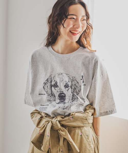 niko and...（ニコアンド）の「ドローイングBIGDOG Tシャツ（Tシャツ/カットソー・レディース・サックスブルー/チャコール/グレー/オフホワイト・LARGE/MEDIUM）」の10枚目の写真