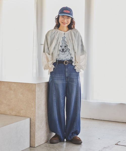 niko and...（ニコアンド）の「ドローイングBIGDOG Tシャツ（Tシャツ/カットソー・レディース・サックスブルー/チャコール/グレー/オフホワイト・LARGE/MEDIUM）」の19枚目の写真