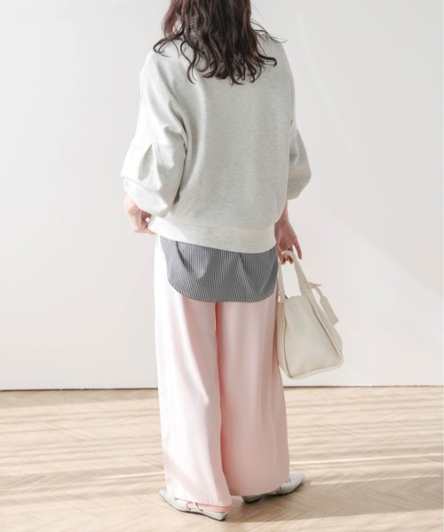 AMELY(エミリー)の「タックワイドパンツ(その他パンツ・レディース・グレイッシュベージュ/ライトベージュ/ベビーピンク/アイボリー/ブラック・L/M)」の18枚目の写真