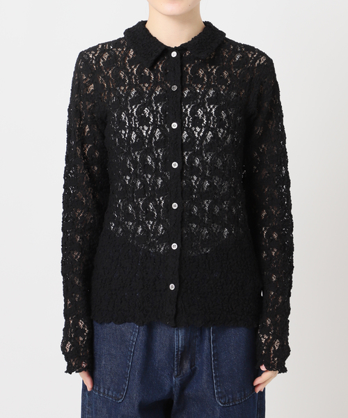 IENA(イエナ)の「《追加》Flowerストレッチレース ポロシャツ(Tシャツ/カットソー・レディース・ブラック/ホワイト・FREE)」の14枚目の写真