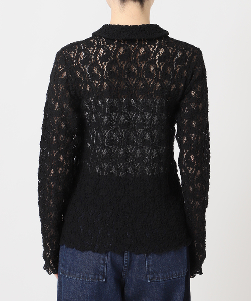 IENA(イエナ)の「《追加》Flowerストレッチレース ポロシャツ(Tシャツ/カットソー・レディース・ブラック/ホワイト・FREE)」の16枚目の写真