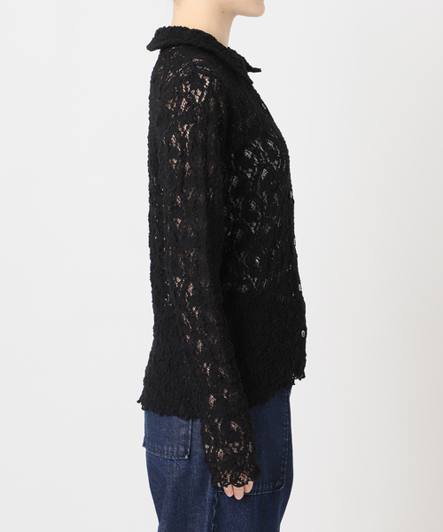 IENA(イエナ)の「《追加》Flowerストレッチレース ポロシャツ(Tシャツ/カットソー・レディース・ブラック/ホワイト・FREE)」の17枚目の写真