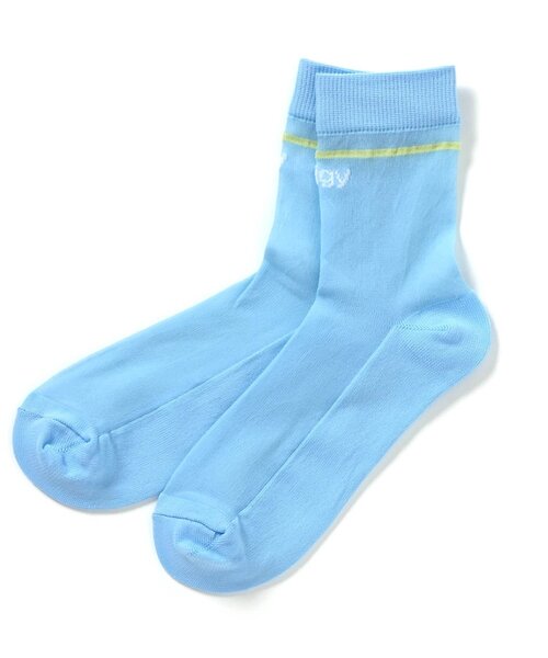 algy（アルジー）の「ラインシアークルーソックス（ソックス/靴下・キッズ・ブラック/サックスブルー/オフホワイト・21/24）」の3枚目の写真