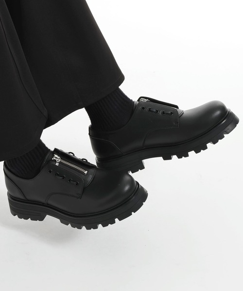 HARE（ハレ）の「ラギットソールZIPシューズ(HARE)（ドレスシューズ・メンズ・ブラック・LARGE/MEDIUM）」の2枚目の写真
