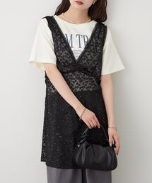 セール】【柔らか素材/2色展開】ラッフルティアードミニワンピース