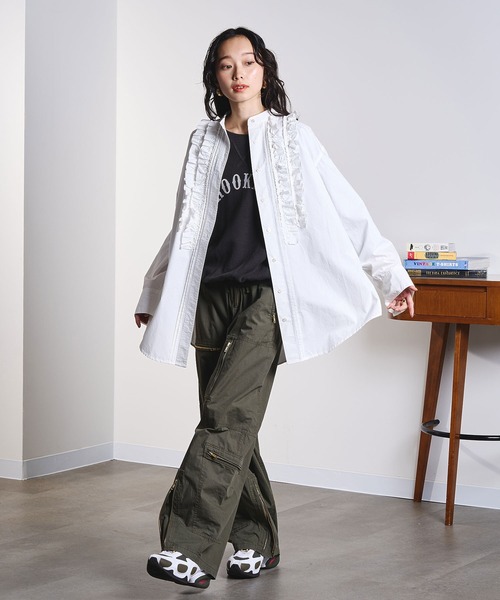 ROSE BUD（ローズバッド）の「(CREOLME)COTTON FRILL SHIRT（シャツ/ブラウス・レディース・ライトブルー/ホワイト・ONE SIZE）」の8枚目の写真