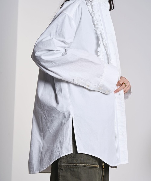 ROSE BUD（ローズバッド）の「(CREOLME)COTTON FRILL SHIRT（シャツ/ブラウス・レディース・ライトブルー/ホワイト・ONE SIZE）」の11枚目の写真