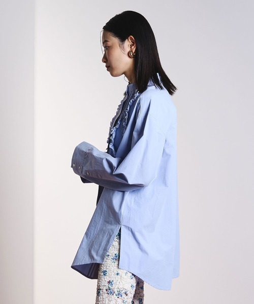 ROSE BUD（ローズバッド）の「(CREOLME)COTTON FRILL SHIRT（シャツ/ブラウス・レディース・ライトブルー/ホワイト・ONE SIZE）」の13枚目の写真