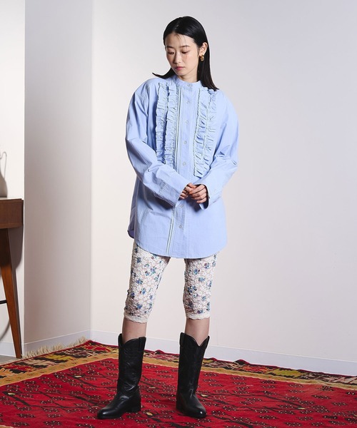 ROSE BUD（ローズバッド）の「(CREOLME)COTTON FRILL SHIRT（シャツ/ブラウス・レディース・ライトブルー/ホワイト・ONE SIZE）」の16枚目の写真