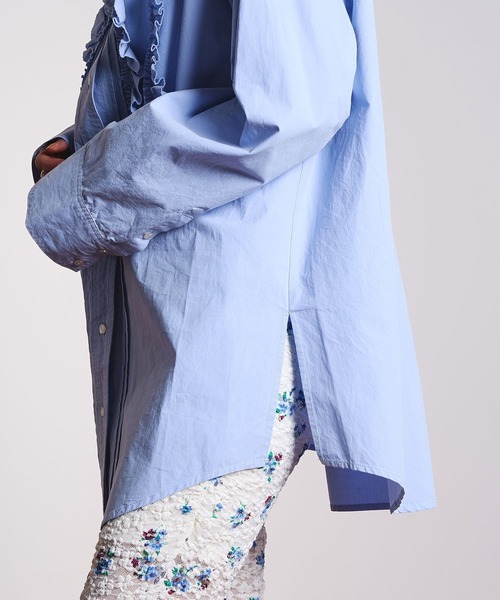 ROSE BUD（ローズバッド）の「(CREOLME)COTTON FRILL SHIRT（シャツ/ブラウス・レディース・ライトブルー/ホワイト・ONE SIZE）」の19枚目の写真