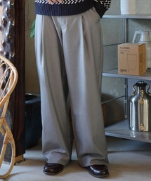 skoool（スクール）の「タックワイドスラックス／ワイドストレート × ポリエステルレーヨン（スラックス）」