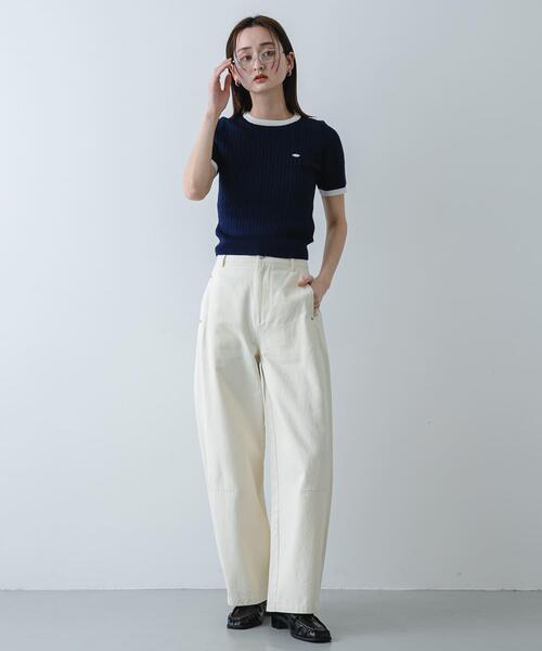 SENSE OF PLACE by URBAN RESEARCH(センスオブプレイスバイアーバンリサーチ)の「『洗濯可』バイカラーケーブルセーター(ニット/セーター・レディース・オフホワイト/ベージュ/ネイビー/ライトブルー・ONE)」の18枚目の写真