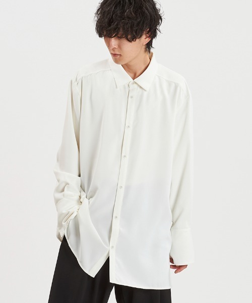 NO ID.（ノーアイディ）の「ms6453-ﾛﾝｸﾞSH シャツ(458006-435S)（シャツ/ブラウス・メンズ・グレー/ホワイト/ブラック・ONE SIZE）」の8枚目の写真