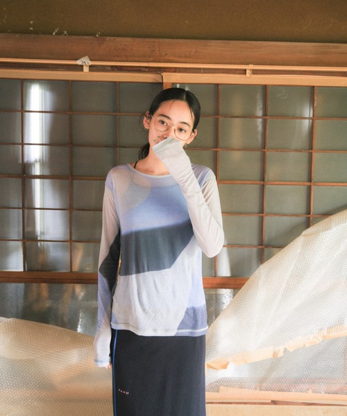 PAMM（パム）の「MABLE PAMM see-through tops（Tシャツ/カットソー・レディース・グリーン/グレー・フリー）」の5枚目の写真