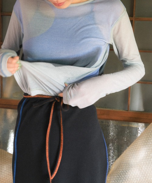 PAMM（パム）の「MABLE PAMM see-through tops（Tシャツ/カットソー・レディース・グリーン/グレー・フリー）」の11枚目の写真