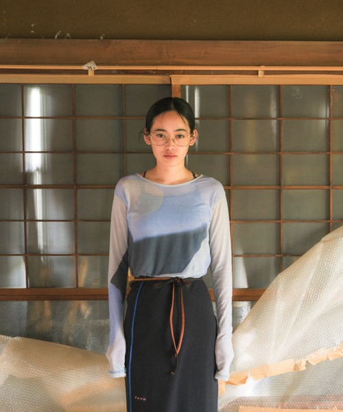 PAMM（パム）の「MABLE PAMM see-through tops（Tシャツ/カットソー・レディース・グリーン/グレー・フリー）」の3枚目の写真