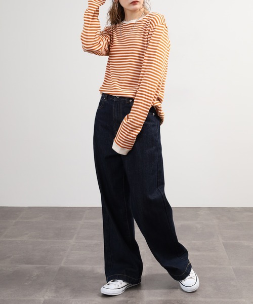 SO(エスオー)の「長袖Tシャツ(Tシャツ/カットソー・レディース・スミクロ/オレンジ系その他・F)」の15枚目の写真