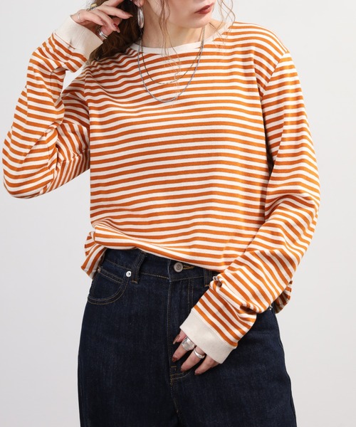 SO(エスオー)の「長袖Tシャツ(Tシャツ/カットソー・レディース・スミクロ/オレンジ系その他・F)」の10枚目の写真