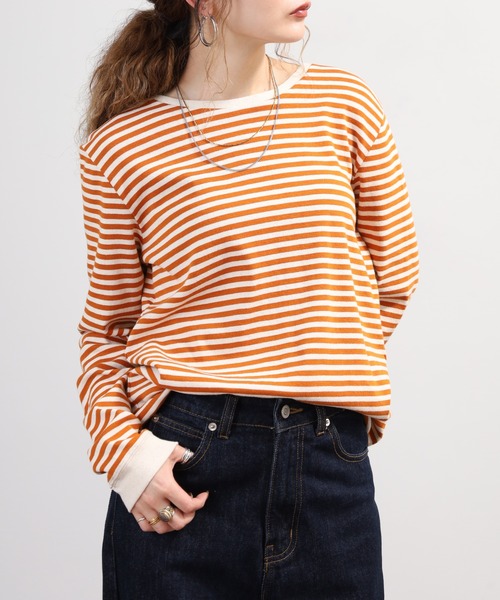 SO(エスオー)の「長袖Tシャツ(Tシャツ/カットソー・レディース・スミクロ/オレンジ系その他・F)」の12枚目の写真