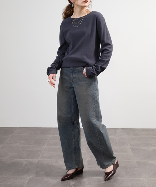 SO(エスオー)の「長袖Tシャツ(Tシャツ/カットソー・レディース・スミクロ/オレンジ系その他・F)」の8枚目の写真