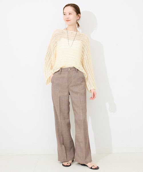 SLOBE IENA(スローブイエナ)の「Wrangler/ラングラー SLOBE別注 ワイドランチャー(スラックス・レディース・ネイビー/ベージュ・40/38/36)」の3枚目の写真