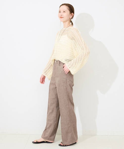 SLOBE IENA(スローブイエナ)の「Wrangler/ラングラー SLOBE別注 ワイドランチャー(スラックス・レディース・ネイビー/ベージュ・40/38/36)」の4枚目の写真