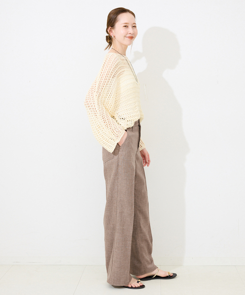 SLOBE IENA(スローブイエナ)の「Wrangler/ラングラー SLOBE別注 ワイドランチャー(スラックス・レディース・ネイビー/ベージュ・40/38/36)」の5枚目の写真