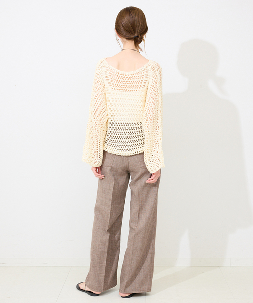 SLOBE IENA(スローブイエナ)の「Wrangler/ラングラー SLOBE別注 ワイドランチャー(スラックス・レディース・ネイビー/ベージュ・40/38/36)」の6枚目の写真