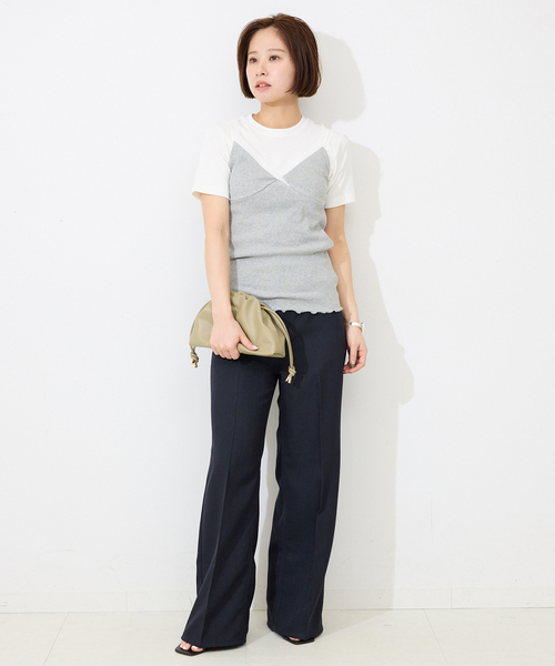 SLOBE IENA(スローブイエナ)の「Wrangler/ラングラー SLOBE別注 ワイドランチャー(スラックス・レディース・ネイビー/ベージュ・40/38/36)」の11枚目の写真