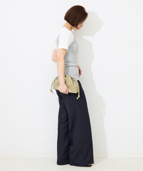 SLOBE IENA(スローブイエナ)の「Wrangler/ラングラー SLOBE別注 ワイドランチャー(スラックス・レディース・ネイビー/ベージュ・40/38/36)」の13枚目の写真