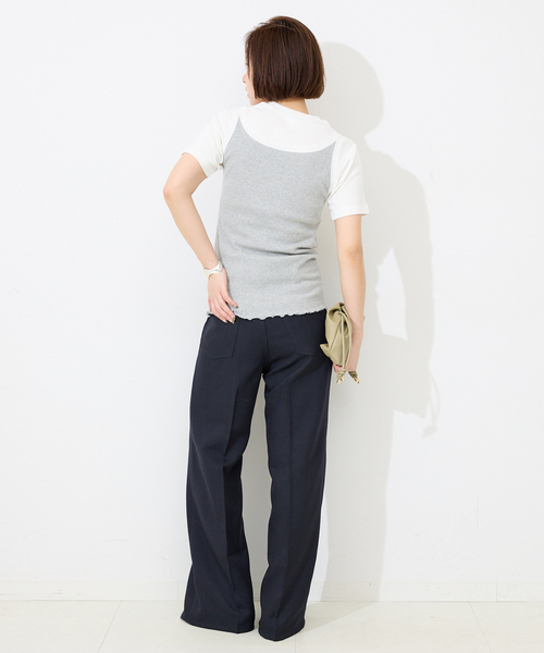 SLOBE IENA(スローブイエナ)の「Wrangler/ラングラー SLOBE別注 ワイドランチャー(スラックス・レディース・ネイビー/ベージュ・40/38/36)」の14枚目の写真